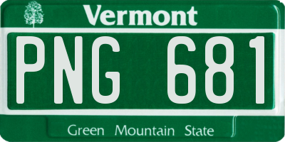 VT license plate PNG681