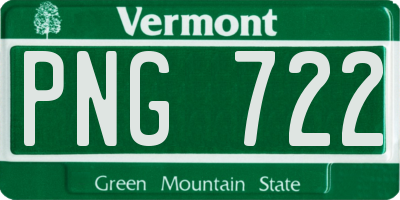 VT license plate PNG722