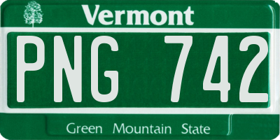 VT license plate PNG742