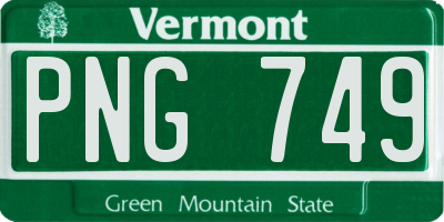VT license plate PNG749