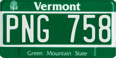 VT license plate PNG758