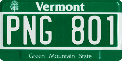 VT license plate PNG801