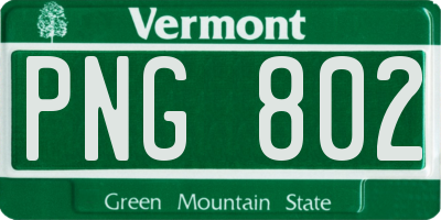 VT license plate PNG802