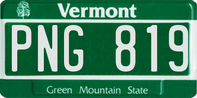 VT license plate PNG819