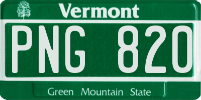 VT license plate PNG820