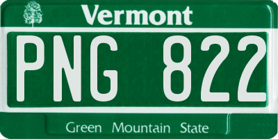 VT license plate PNG822
