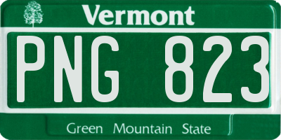 VT license plate PNG823