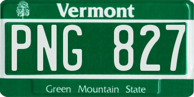 VT license plate PNG827