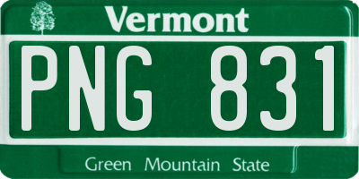 VT license plate PNG831