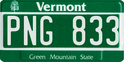 VT license plate PNG833