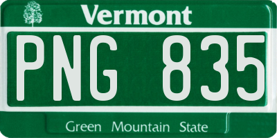 VT license plate PNG835