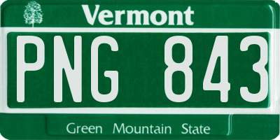 VT license plate PNG843