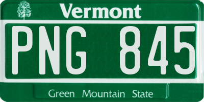 VT license plate PNG845