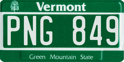 VT license plate PNG849