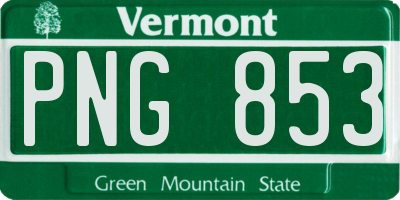 VT license plate PNG853