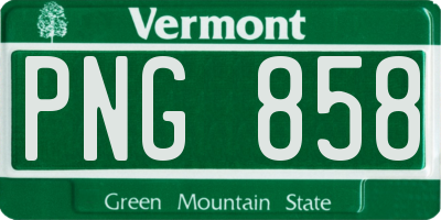 VT license plate PNG858
