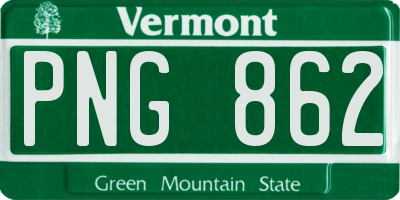 VT license plate PNG862