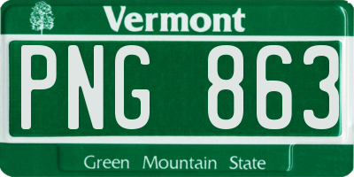 VT license plate PNG863