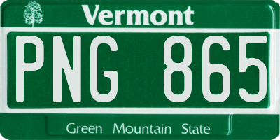 VT license plate PNG865