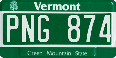 VT license plate PNG874