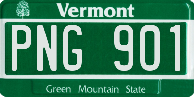 VT license plate PNG901