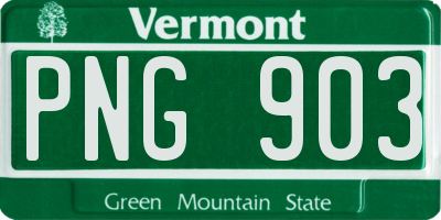 VT license plate PNG903