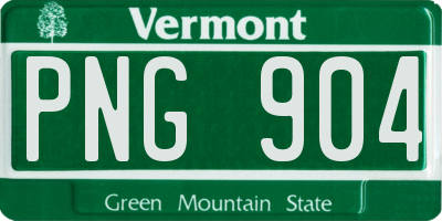 VT license plate PNG904