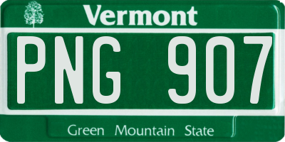 VT license plate PNG907