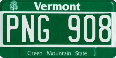VT license plate PNG908