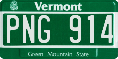 VT license plate PNG914