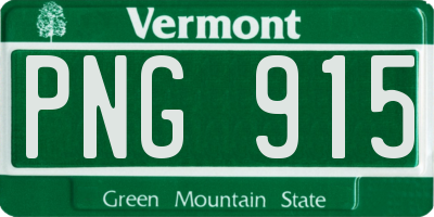 VT license plate PNG915