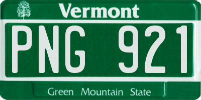 VT license plate PNG921