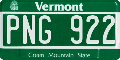 VT license plate PNG922
