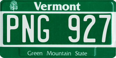 VT license plate PNG927