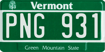 VT license plate PNG931