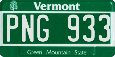 VT license plate PNG933
