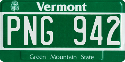 VT license plate PNG942