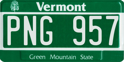 VT license plate PNG957
