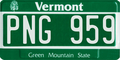 VT license plate PNG959