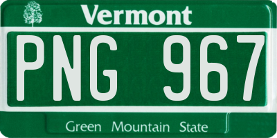 VT license plate PNG967