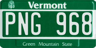 VT license plate PNG968
