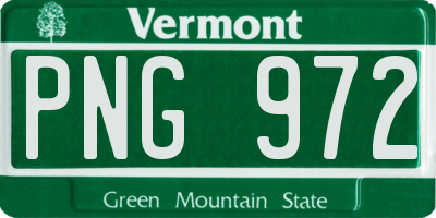 VT license plate PNG972