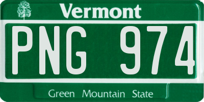 VT license plate PNG974