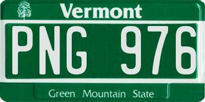 VT license plate PNG976