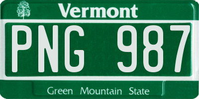VT license plate PNG987