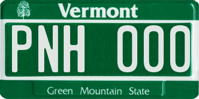 VT license plate PNH000