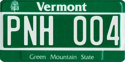 VT license plate PNH004