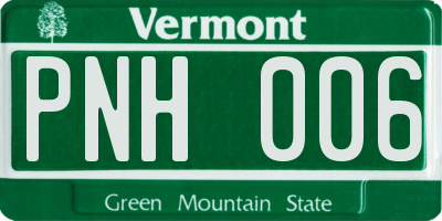 VT license plate PNH006