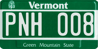 VT license plate PNH008