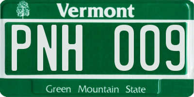 VT license plate PNH009